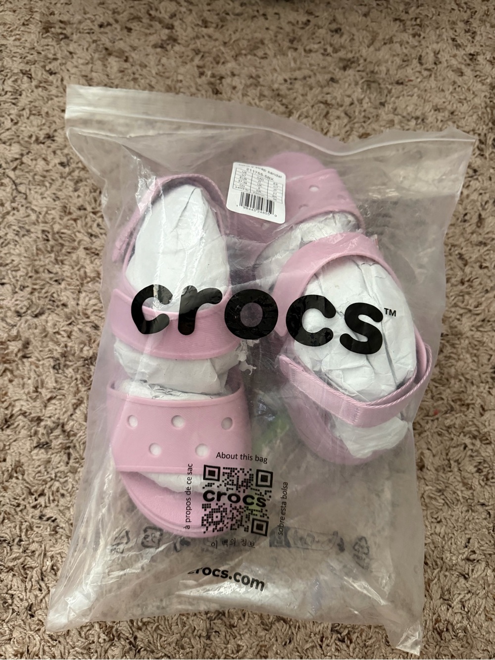 CROCS Pink Dual‑Strap Sandals